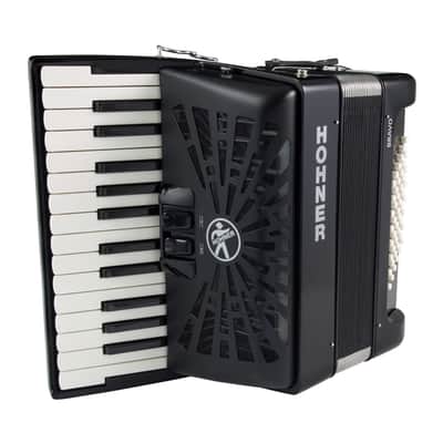 Hohner Bravo II 48 Chromatic Piano Key Accordion Black (BR48BLK) image 2