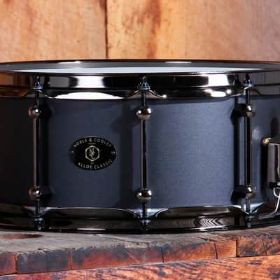 Noble & Cooley *Pre-Order* Alloy Classic 6x14" Cast Aluminum Snare Drum Black Powder Coat & Black Hardware | Made in the USA | Special Order | Authorized Dealer image 1