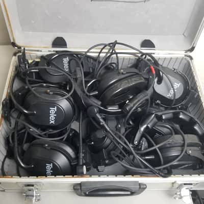 Telex HR-1 Single Sided Headset w/Boom Mic (4-pin xlr comm) - LOT of 8 w/Case! image 1