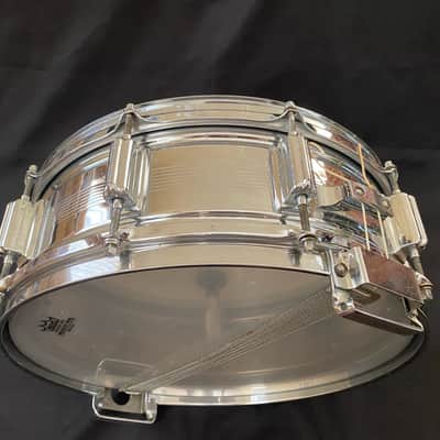 RARE Vintage Rogers "7-Line" w/ Tall Boy Hoop Dyna-Sonic Snare Drum 5"x14" Chrome Over Brass image 8