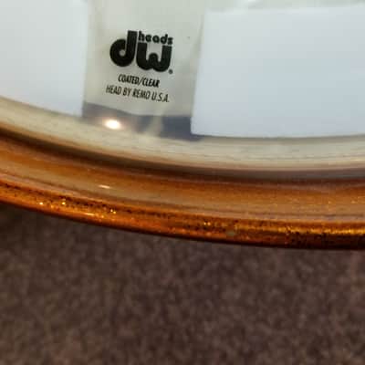 DW Collector's Maple/Spruce Tangerine Sparkle Exotic Drum Set 24/13/16/18/7x14 - SO #1157540 image 8