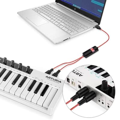 Midi To Usb Cable Interface Converter - In Out Midi Cable Host Adapter Plug Controller Wire Cord For Keyboard Synthesizer Device To Mac Pc Computer Laptop Ipad Iphone Music Studio (Red 6 Ft) image 5