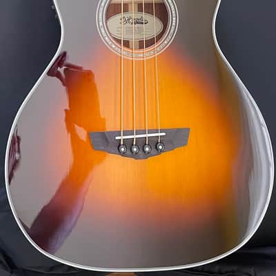 D'Angelico Premier Mott Grand Auditorium Cutaway Acoustic Bass with OHSC and Electronics 2010s - Vintage Sunburst image 1