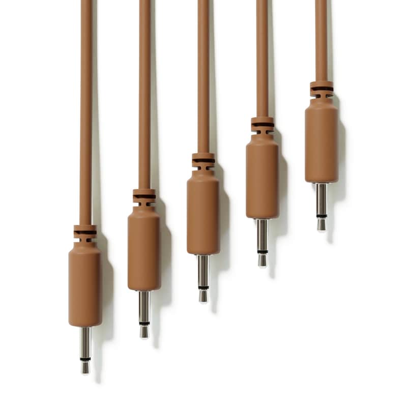 ExcelValley [Brown | 200 cm - 78.74"] 5-Pack - Mono Modular Patch Cables Eurorack Synthesizer image 1