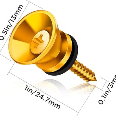 12Pcs Guitar Strap Buttons Lock Pins Guitar Metal Strap Buttons for Acoustic Guitar, Electric Guitar, Bass, Ukulele(Black, Gold, Silver) image 2