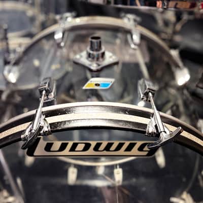 1976 Ludwig Clear Vistalite 4-Piece Drum Set – 22/13/16/18 – No Cracks – Very Clean image 4