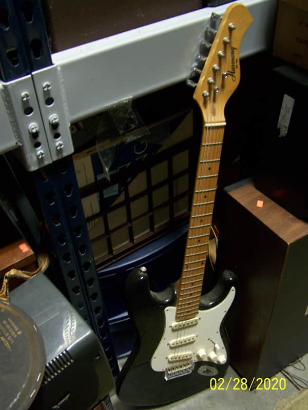 Harmony H80T 1990's - Black & White Stratocaster image 1