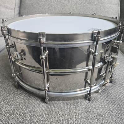 Ludwig 6.5 x 14 10 tube lug Heavy brass 2 piece shell 1920s - Nickel image 12