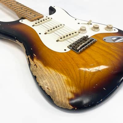 Fender Masterbuilt 58 Stratocaster (Dennis Galuszka), Abby Ybarra Pickups, 2 tone Sunburst Relic image 3