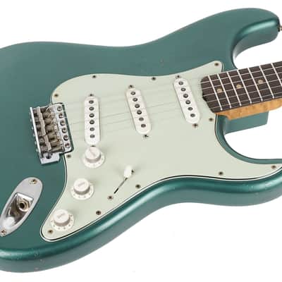 New Fender Custom Shop Andy Hicks Masterbuilt 1960 Stratocaster Journeyman Relic Sherwood Green Metallic Brazilian Rosewood Birdseye Neck image 6