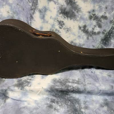 Vintage RARE 1950's Geib Black Pebble Tolex Purple Interior Soft Shell Acoustic Guitar Case image 1