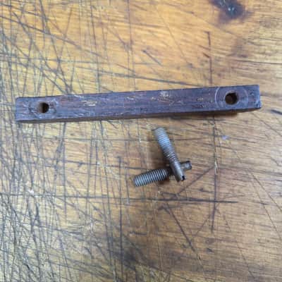 Vintage RARE Original 1957 Kay K-161 or Silvertone1382L Jimmy Reed Wood Guitar Bridge with Adjustment Screws Luthier Parts image 4
