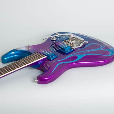 Mosrite  Ventures Model Custom Finished for Semie Moseley Solid Body Electric Guitar (1966), ser. #3841, brown hard shell case. image 7