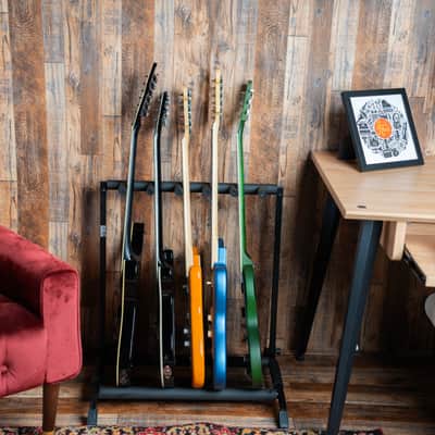 Rok-It Multi Guitar Stand Rack with Folding Design; Holds up to 5 Electric or Acoustic Guitars image 5
