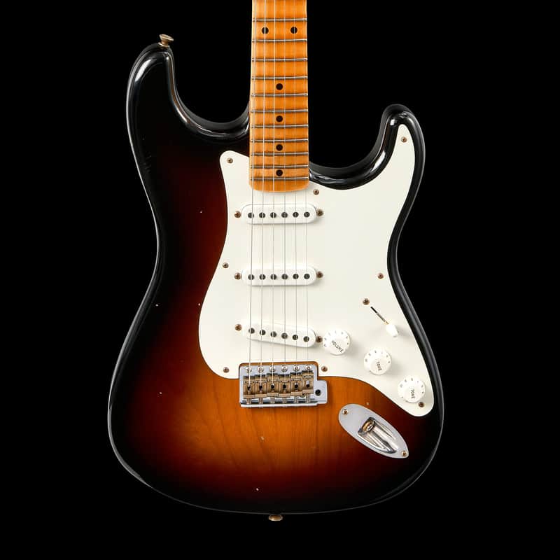 Fender Custom Shop 1955 Stratocaster Compound Radius Journeyman Relic - Aged 2-Tone Sunburst-Sunburst image 1