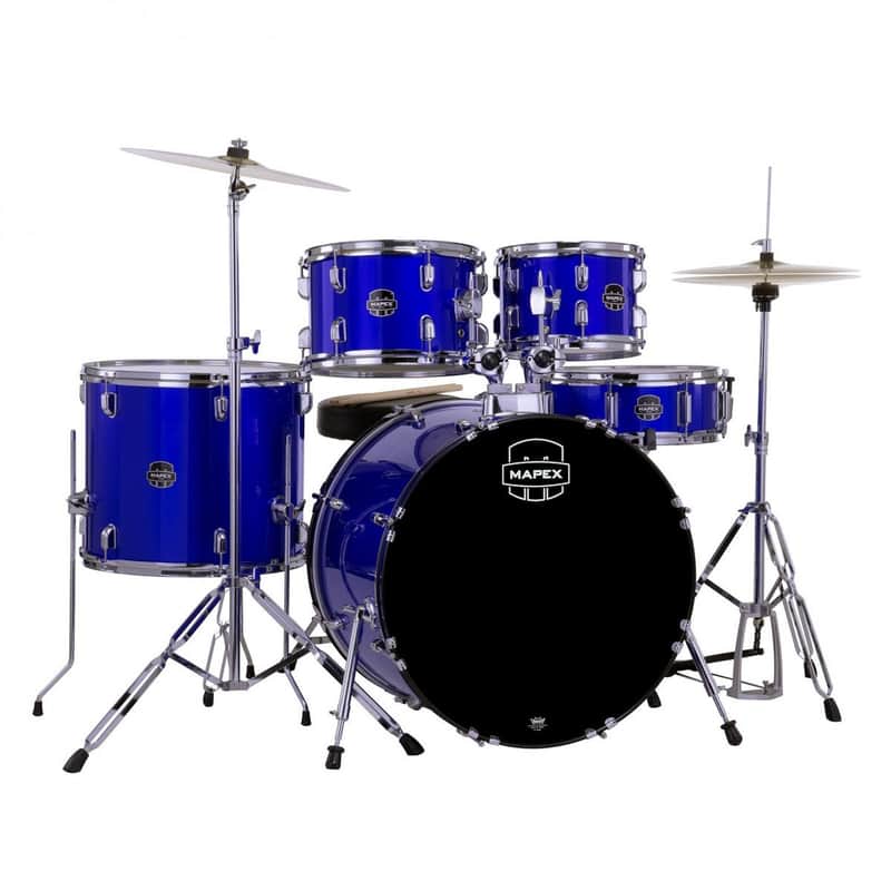 Mapex Comet 5pc Drum Kit with Cymbals - 22" Bass Drum-Indigo Blue image 1