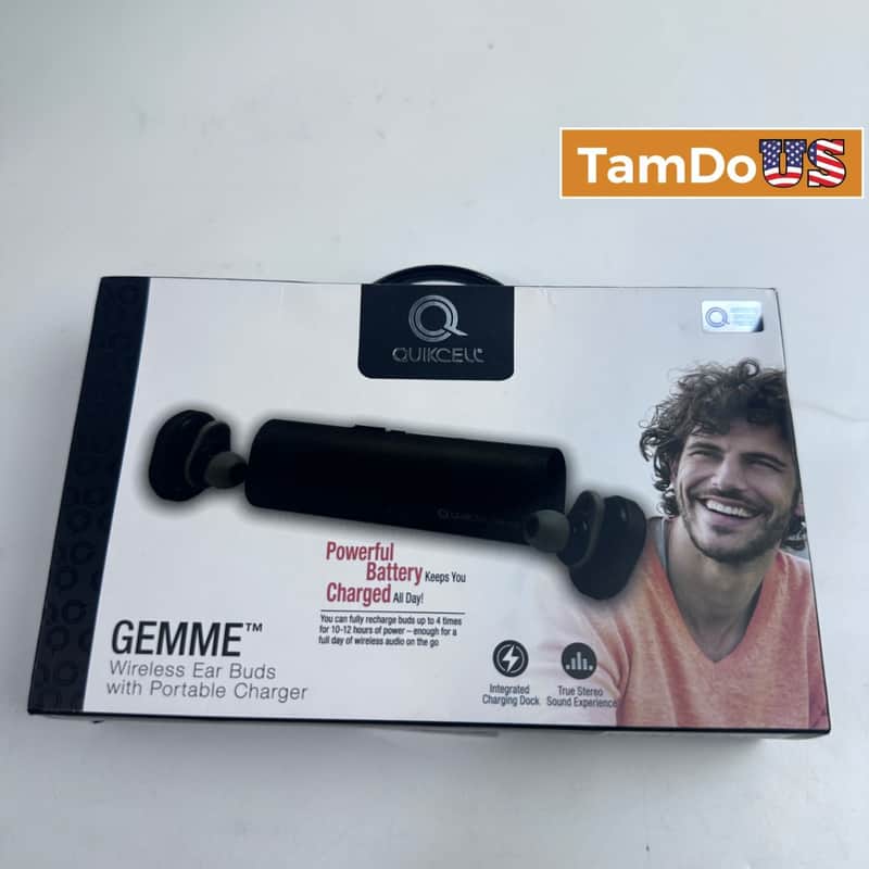 Quikcell Gemme True Wireless Earbuds with Portable Charging Dock Black Boxed TWS image 1