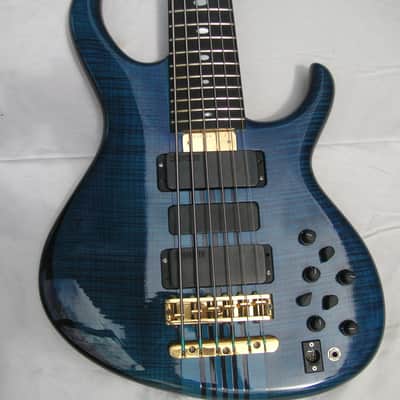 Alembic Series ll 6 String Bass Guitar 1997 Saphire Blue Clear image 3