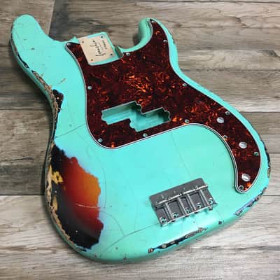 Made to Order - FRANCHIN Jupiter bass body Relic Aged 100% Nitro Lacquer COLOR OVER COLOR (Sunburst/ Black/ White/ Blue/ Green/ Yellow/ Red/ Pink/ Burgundy/ Purple/ Gold/ Silver, etc.) Basswood Poplar Precision-Bass Style Made in Italy image 19