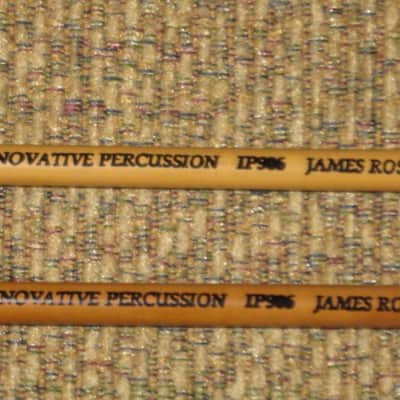 ONE pair new old stock (with packaging) Innovative Percussion James Ross IP906 BRILLIANT XYLOPHONE / GLOCKENSPIEL / BELL Mallets, 1 and 1/8" Black Round Ball (head), Rattan Handle -- BRILLIANT for bright cutting tone, sound, response (from 2019) image 2