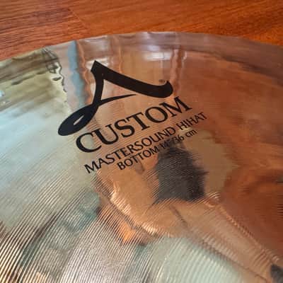 Zildjian 14" A Custom Mastersound Hi-Hat Cymbals (Pair) 1999 - Present - Brilliant image 11