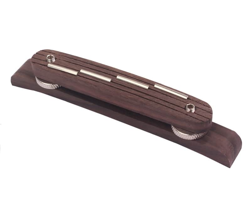 Mandolin Rosewood Archtop Bridge with Nickle Saddles Height Adjustable Compensated Bridge image 1
