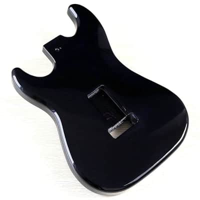Glossy Black Guitar Poplar Wood Strat Style Body image 2