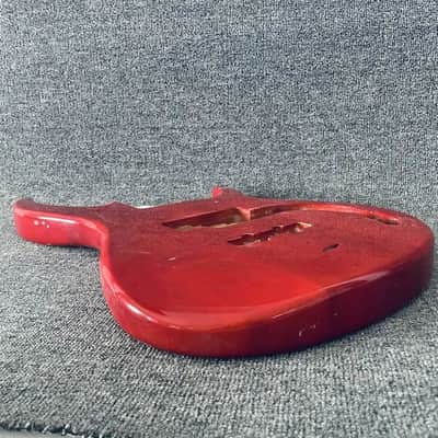 Red 4 String Bass Basswood Body image 5