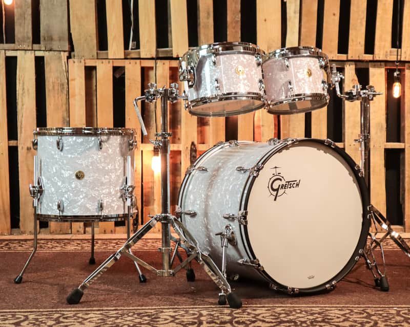 Gretsch USA Custom White Marine Drum Set - 18x22,8x10,8x12,14x16 - SO#1290367 image 1