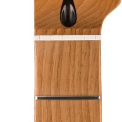 Fender Satin Roasted Maple Telecaster LH Neck, 22 Jumbo Frets, 12", Maple, Flat Oval Shape image 5
