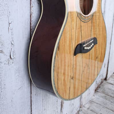 Oscar Schmidt OF2SM Acoustic Guitar Spalted Maple Top Natural High Gloss Finish image 8