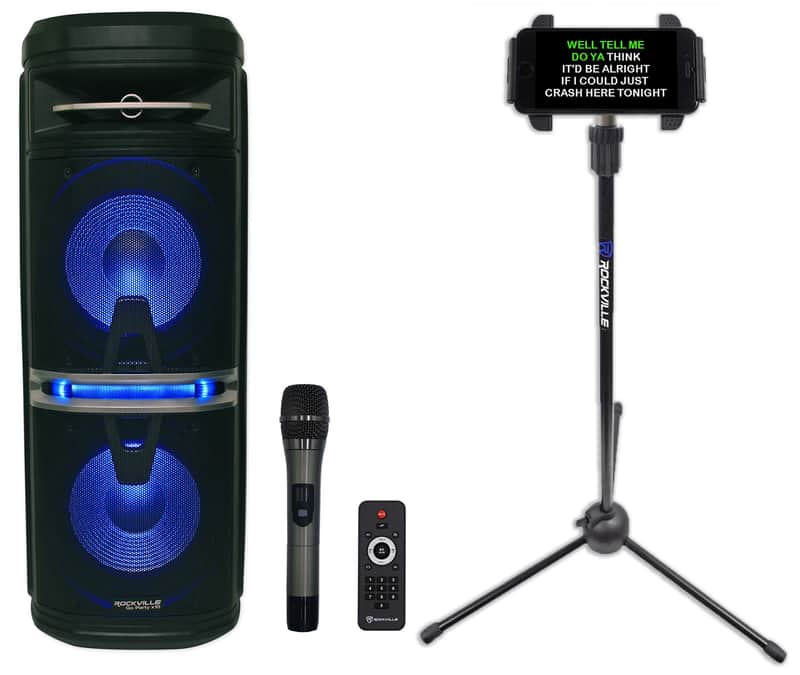 Rockville Go Party X10 Dual 10" Karaoke Machine System+Wireless Mic+Tablet Stand image 1