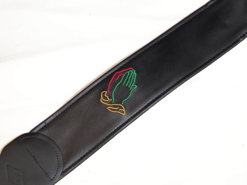 LM Embroidered Praying Hands worship Christian GUITAR strap - NEW image 1