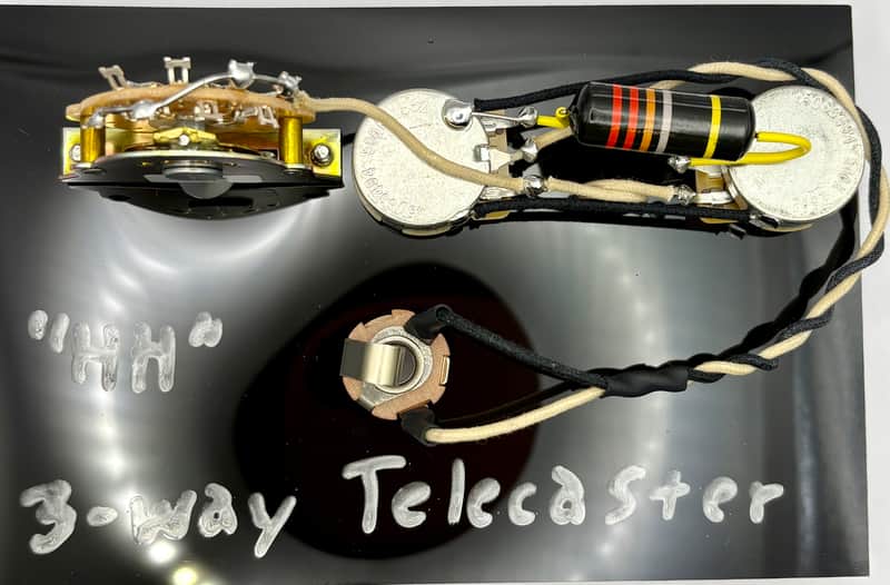 Fender Telecaster (HH) 3-way wiring harness premium upgrade-Humbucker neck and Humbucker bridge with 0.022uF Bumblebee paper in oil capacitor image 1