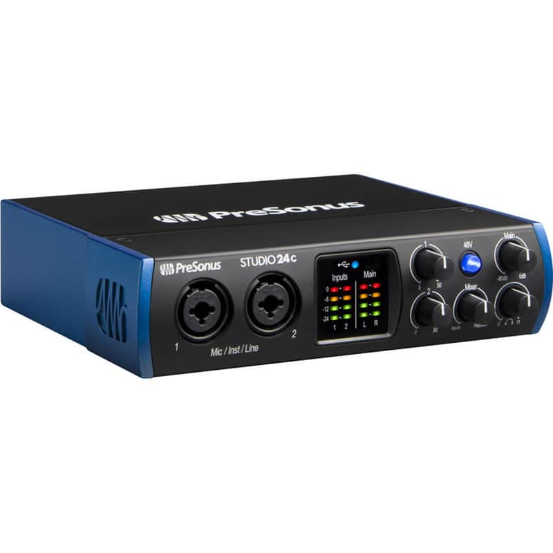 PreSonus Studio 24C 2x2 USB-C Audio / MIDI Interface 2019 - Present - Black image 1
