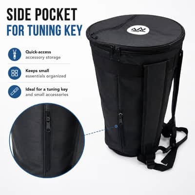 ZAZA - Professional Colorful Doumbek/Darbuka ClassicSize - Bag Carry Case - Premium Nylon Fabric Gig-bag - Red image 6