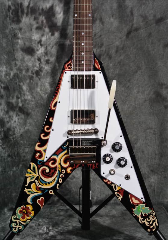 Epiphone Inspired by Gibson Custom Jimi Hendrix Love Drops Flying V Ebony w/ FREE Same Day Shipping Bild 1