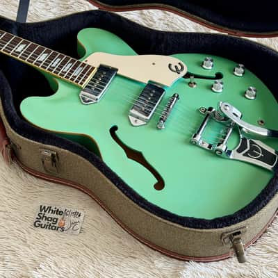 1996 Epiphone Casino Reissue MIK Turquoise Electric Guitar image 12