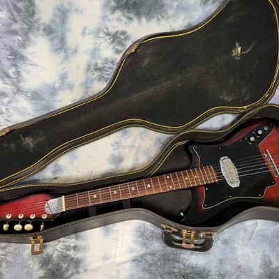 Vintage RARE 1962 Teisco Gen Gakki Audition Gold Foil Pickup Electric Guitar Pro Setup New Strings Original Soft Shell Case 1962 image 17
