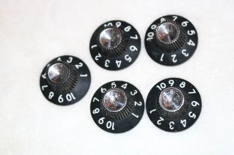 Vintage Original 1964 Fender Blackface Amp Control Knobs - Lot of 5 image 1