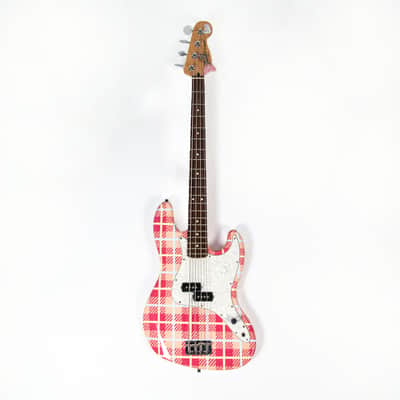 Fender Custom Pink Plaid "Groundskeeper Willie" Precision Bass Owned by Mark Hoppus image 1