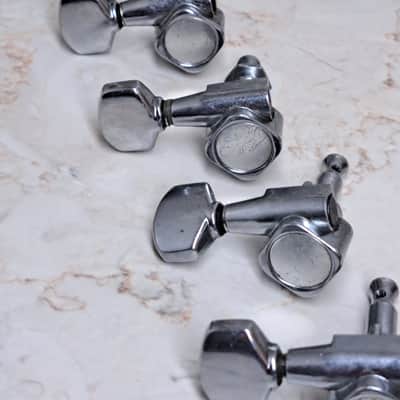 Rare Ibanez-Style Square-Style Tuner -Greco Gotoh - Set of 6 Inline Treble Side - 70's-80's - Chrome image 4