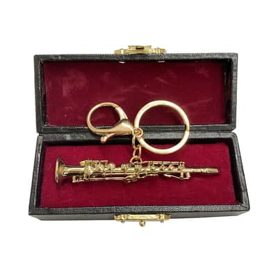 Miniature Soprano Saxophone Keychain, Soprano Sax Model Key Ring, Musical Instrument Gift for Music Lover image 4
