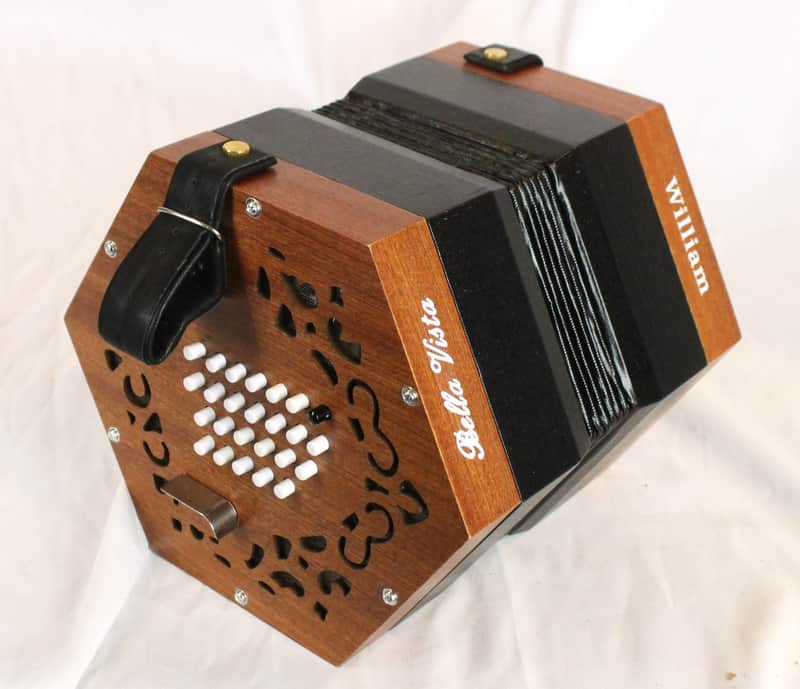 NEW Mahogany Veneer Bella Vista William 48 English Concertina Treble M 48 image 1