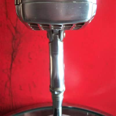 Vintage 1940's Shure 737A crystal microphone Satin Chrome w cable and data sheet image 10