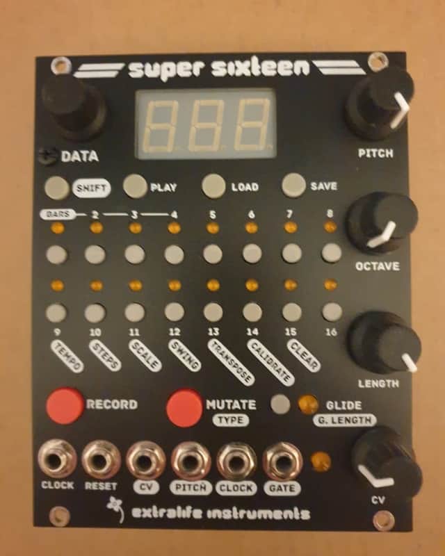 Extralife Instruments Super Sixteen Eurorack CV Sequencer 2021 black image 1