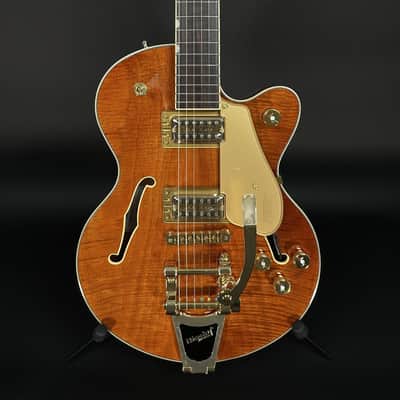 Gretsch Electromatic Limited Broadkaster Junior Flame Okoume - Roundup Orange image 2