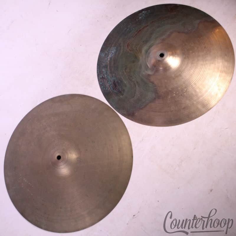 *Zildjian 16" Hi-Hats Vintage 50s Cymbals B20 Avedis A USA Heavy 1496g/1554g Set image 1