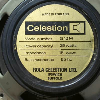 Blackback Celestion Speaker G12M 55hz image 1
