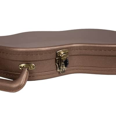 Crossrock Designer Series- Universal Wooden Case for Stratocaster and Telecaster Electric Guitars- Security Lock, Metal Feet, Storage Space- Chocolate Brown image 8